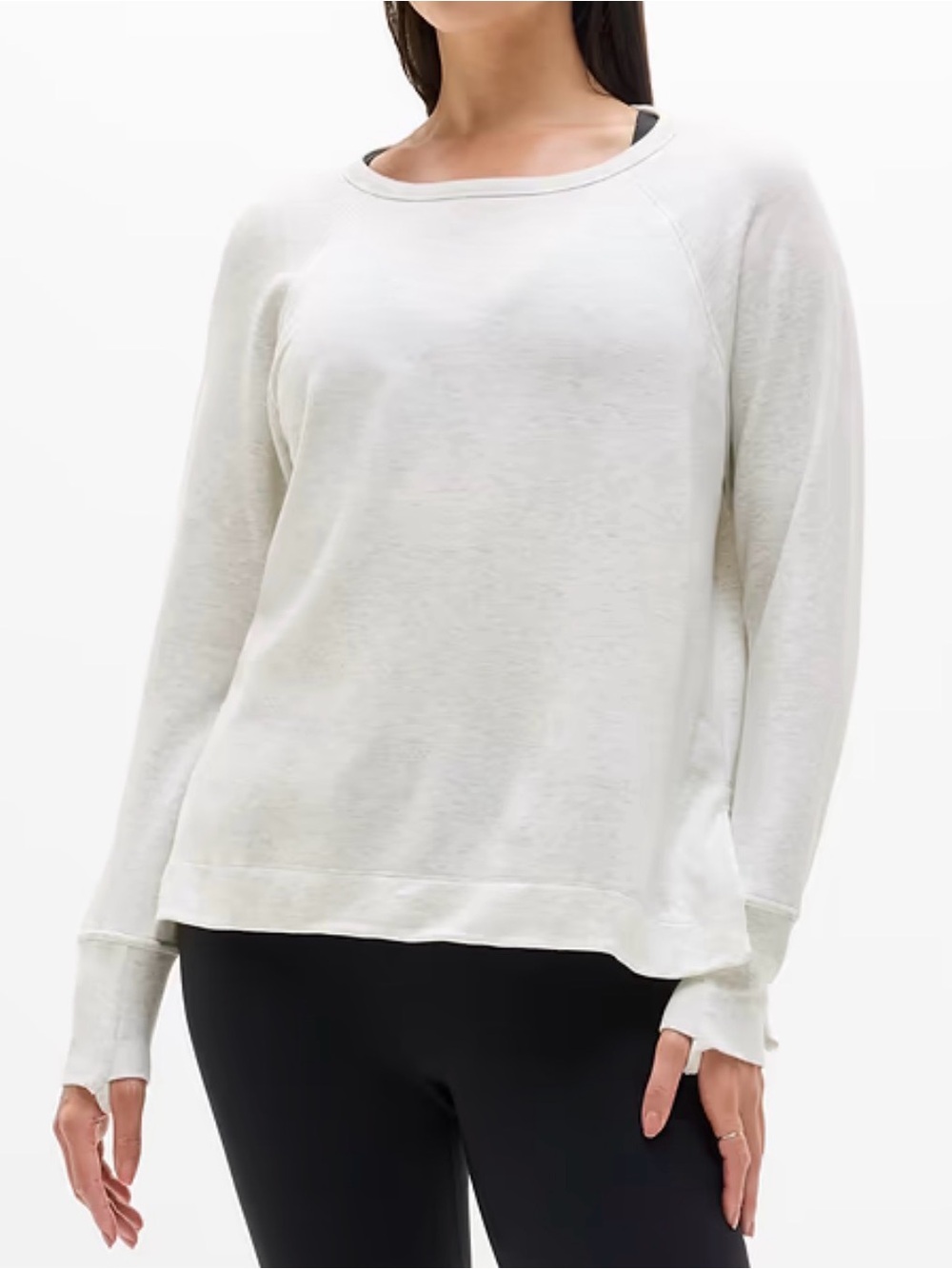 Athleta Coaster Luxe Recover Sweatshirt Crewneck Fog Gray Cozy Soft Oversized